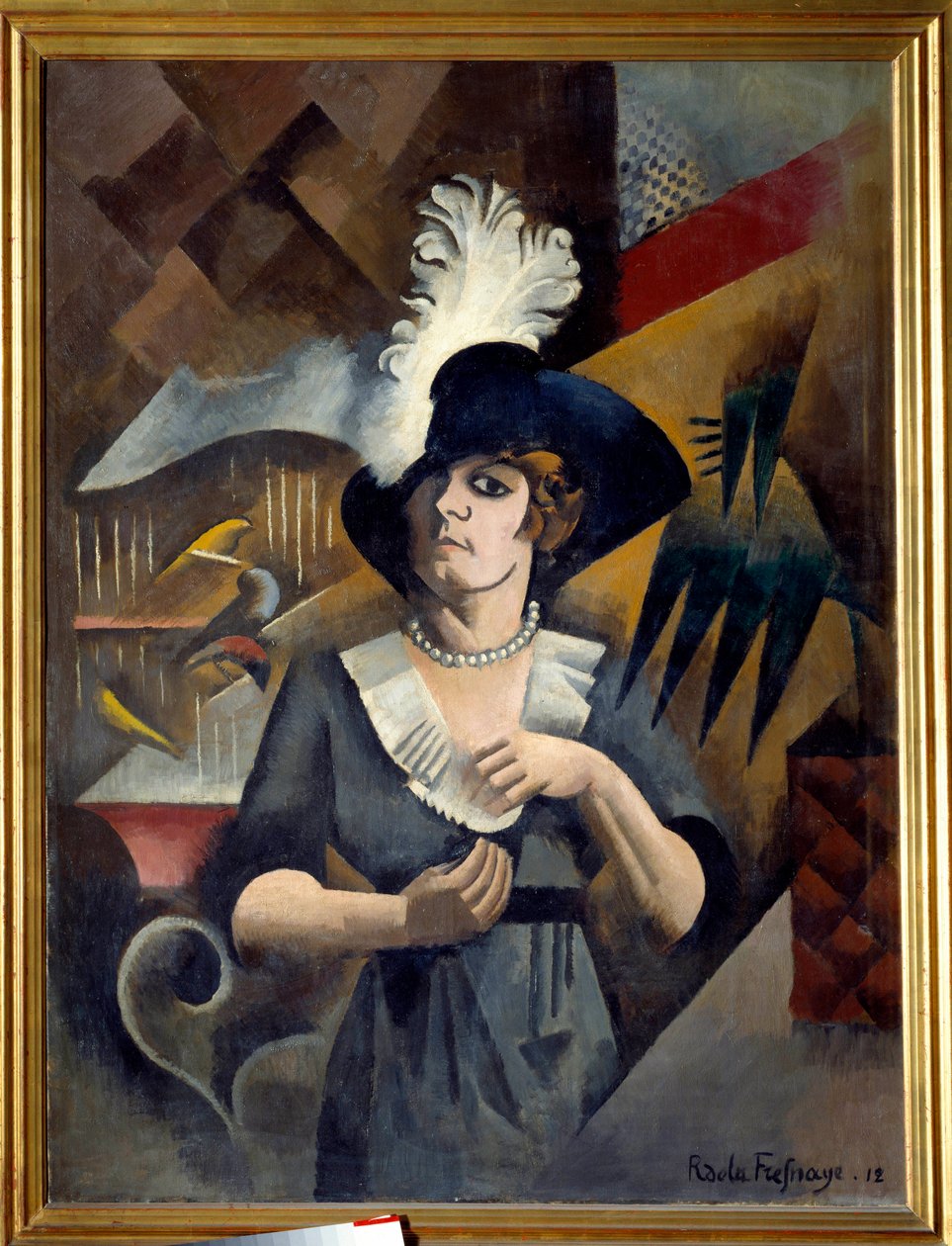 Portrett av Alice i den store hatten. Maleri av Roger De La Fresnaye (1885 - 1925) av Roger de La Fresnaye