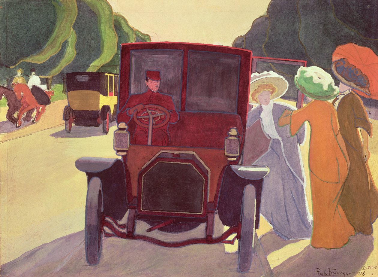 The Road with Acacias, 1908 (gouache på papir) av Roger de La Fresnaye