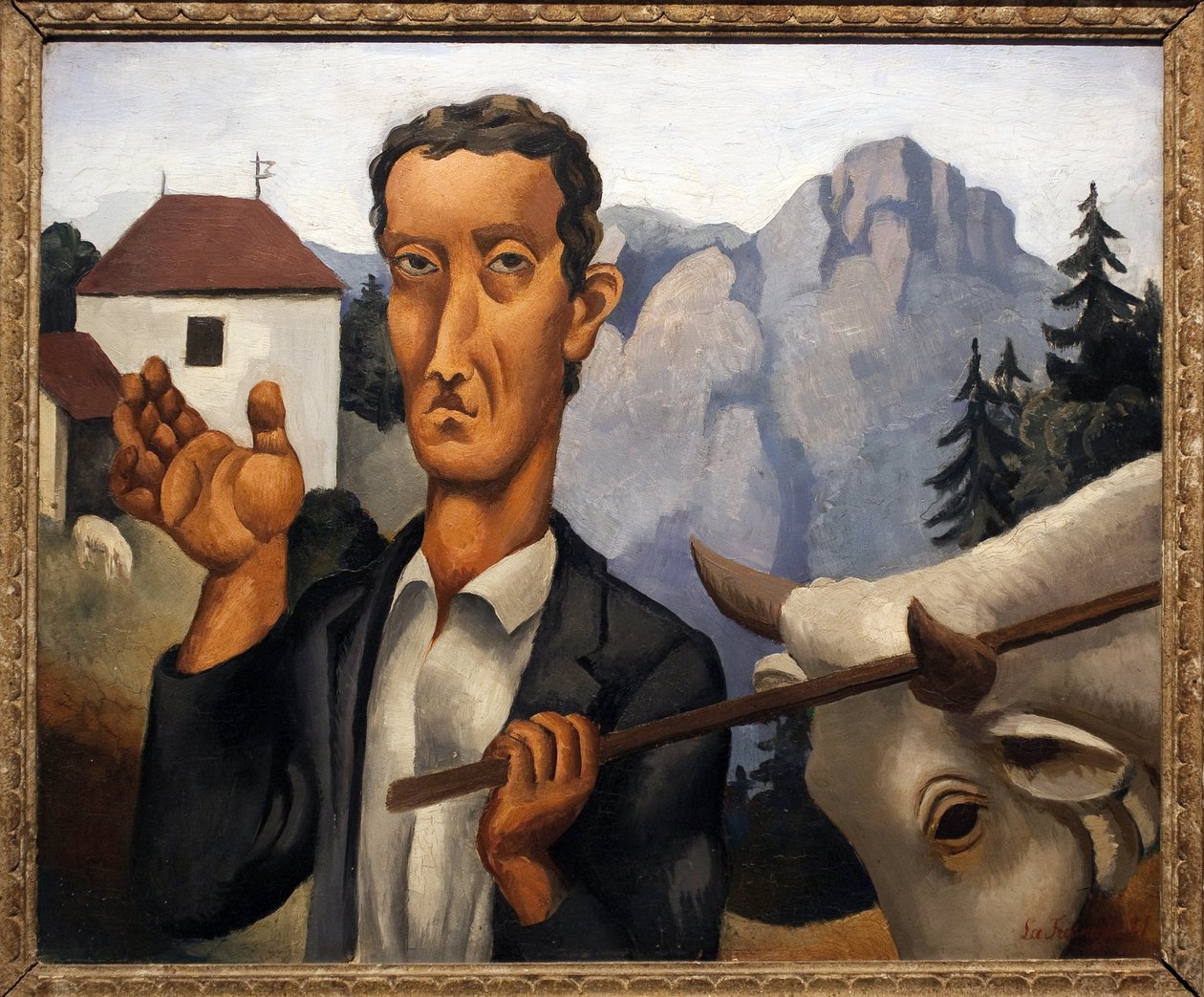 Hjorten. Maleri av Roger de La Fresnaye (1885-1925), olje på tre av Roger de La Fresnaye