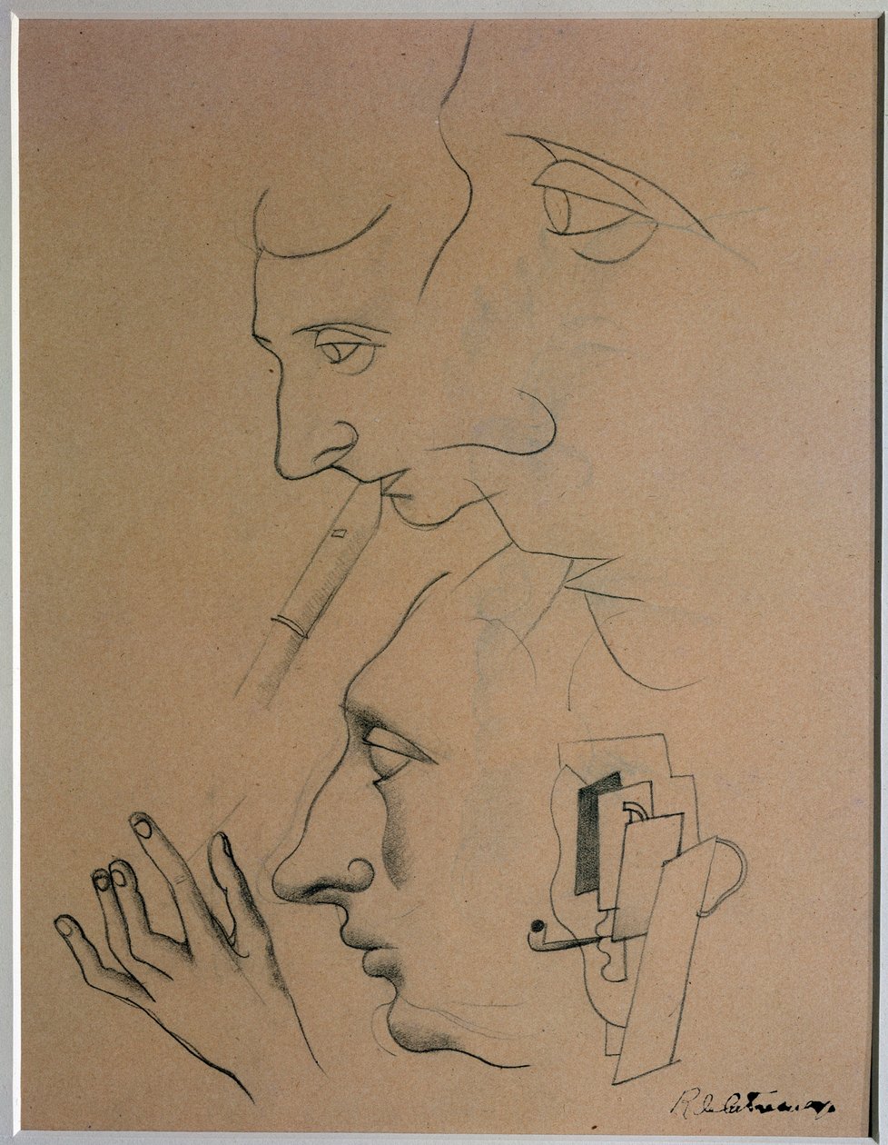 Musikeren (Tegning, 1900-tallet) av Roger de La Fresnaye