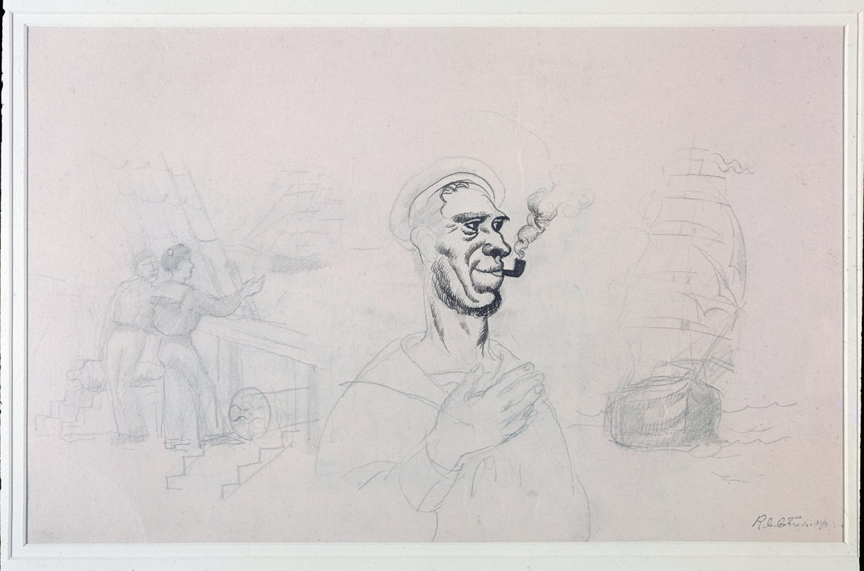 Sjømannen (Tegning, 1900-tallet) av Roger de La Fresnaye
