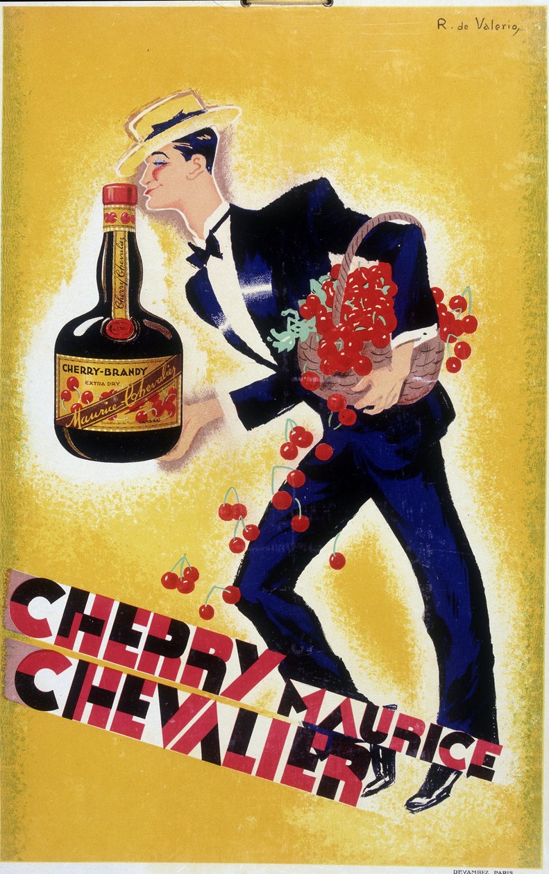 Reklameplakat for Cherry Maurice Chevalier - Illustrasjon av Roger de Valerio (1886-1951), ca. 1935 av Roger de Valerio