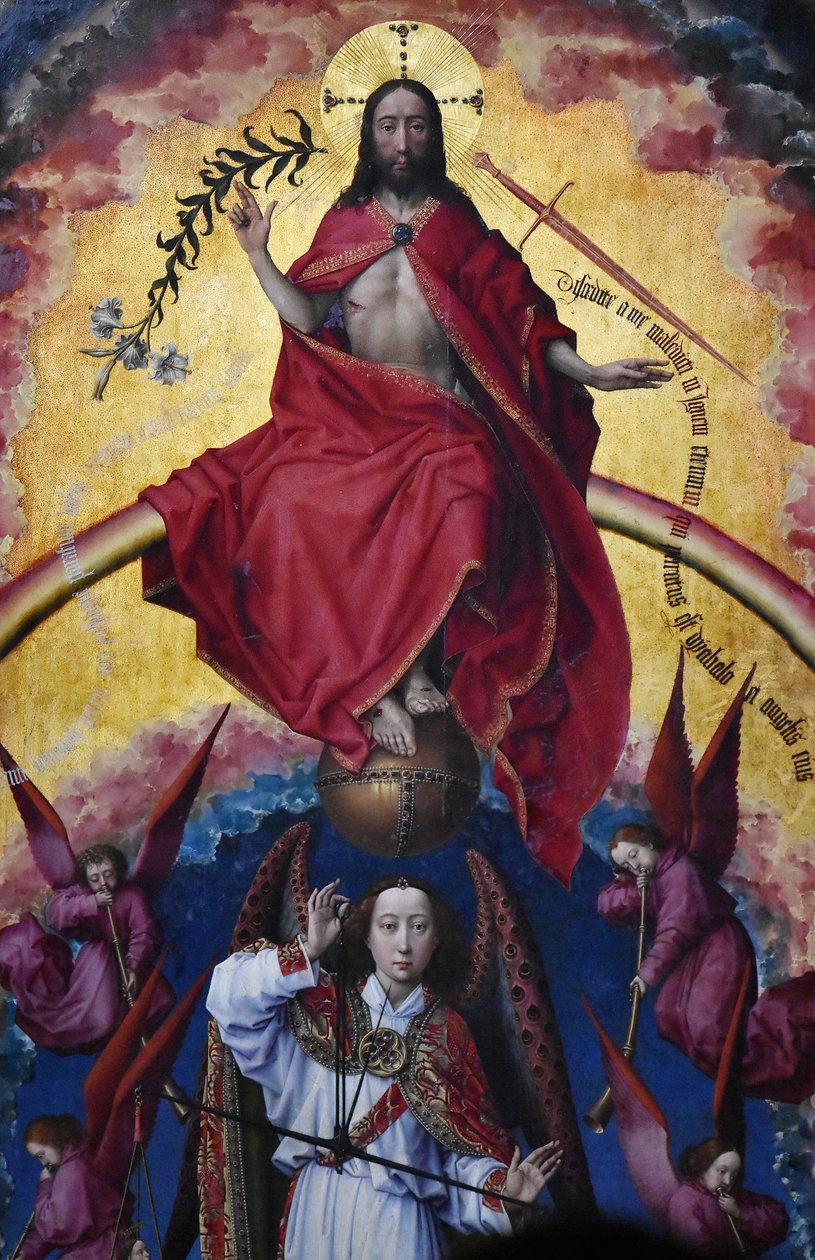 Den siste dommen - Hôtel -Dieu Beaune - detalj i sentralpanelet av Rogier van der Weyden