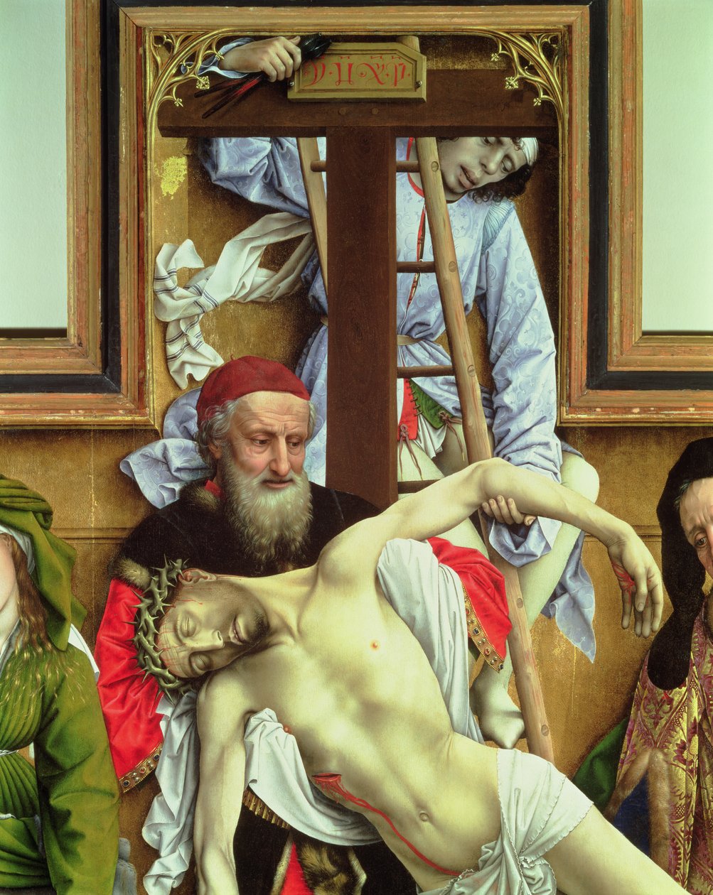 Joseph of Arimathea Supporting the Dead Christ, 1435 (detalj fra Nedstigningen fra korset) (se også 187563) av Rogier van der Weyden