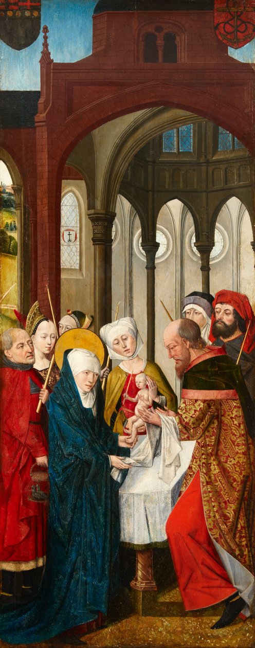 Presentasjon av Kristus ved tempelet, venstre panel av Weston Triptych, ca. 1480 av Rogier van der Weyden
