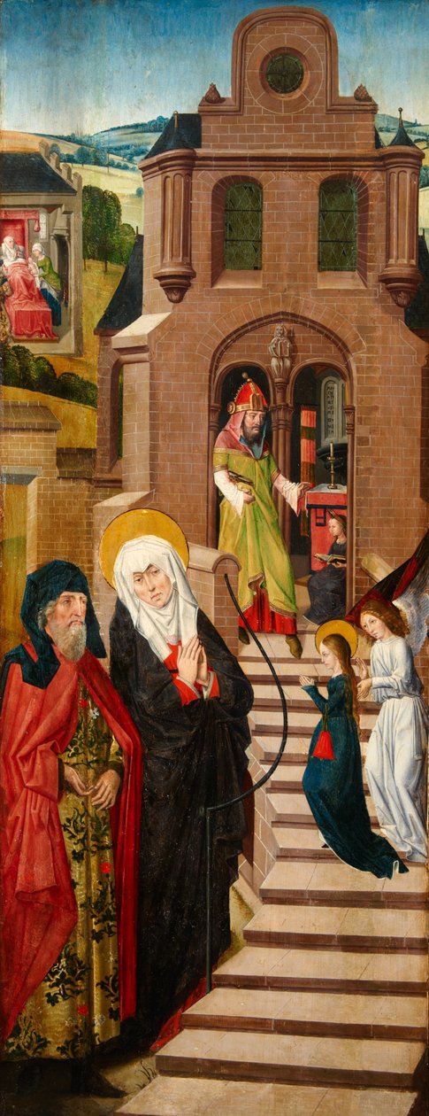 The Girlhood of Mary, høyre fløy av Weston Triptych, ca. 1480 av Rogier van der Weyden