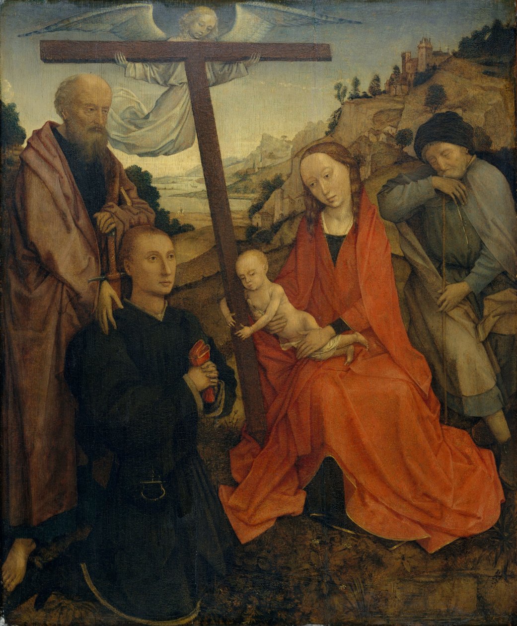 Den hellige familie med Saint Paul og en giver av Rogier van der Weyden
