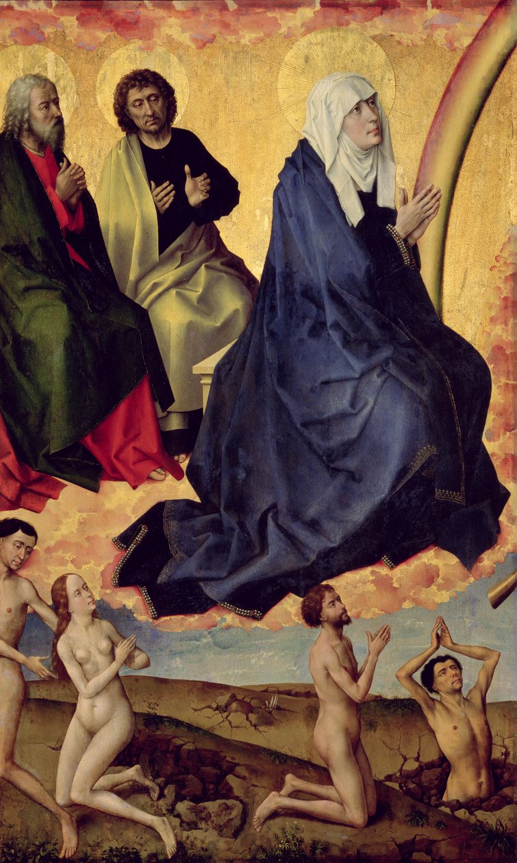 The Virgin Interceding for Mankind, detalj fra den siste dommen, ca. 1451 (se 20546-9, 20552 og 21041) av Rogier van der Weyden