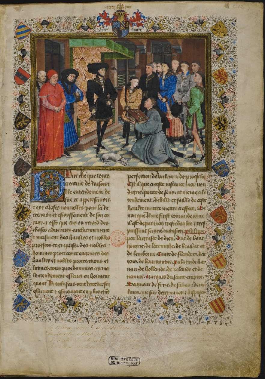 frontispice av Chroniques de Hainaut av Rogier van der Weyden
