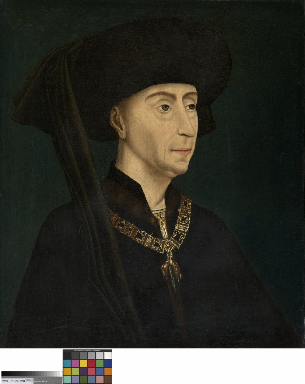 Portrett av Filip den gode (olje på panel) av Rogier van der (after) Weyden