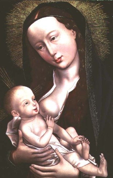 Madonna og barn (panel) av Rogier van der (attr. to) Weyden
