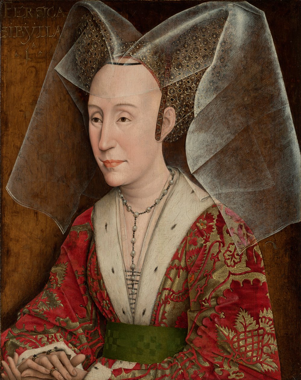 Portrett av Isabella av Portugal, ca. 1450 (olje på panel) av Rogier van der (workshop of) Weyden