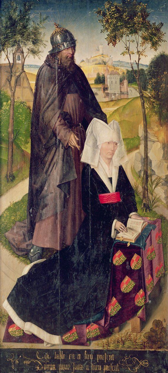Guillemette de Montagu med Saint Guillaume, 1460-66 (malt panel) av Rogier van der Weyden