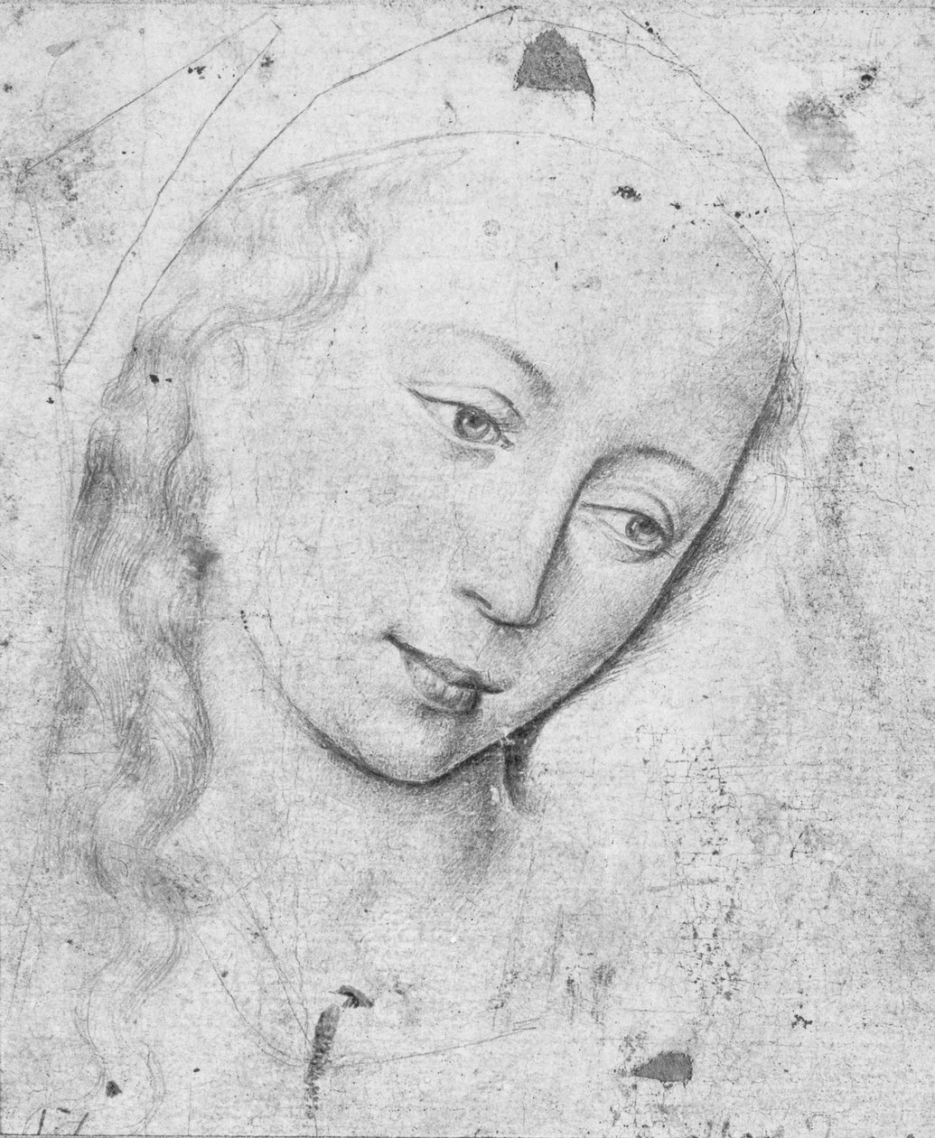 Jomfruens hode (bw print) av Rogier van der Weyden