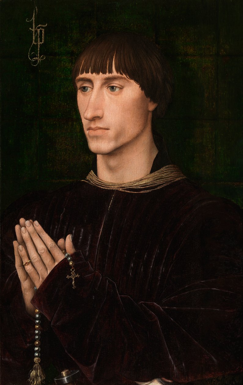 Portrett av Philippe de Croÿ (olje på panel) (par til 471141) av Rogier van der Weyden
