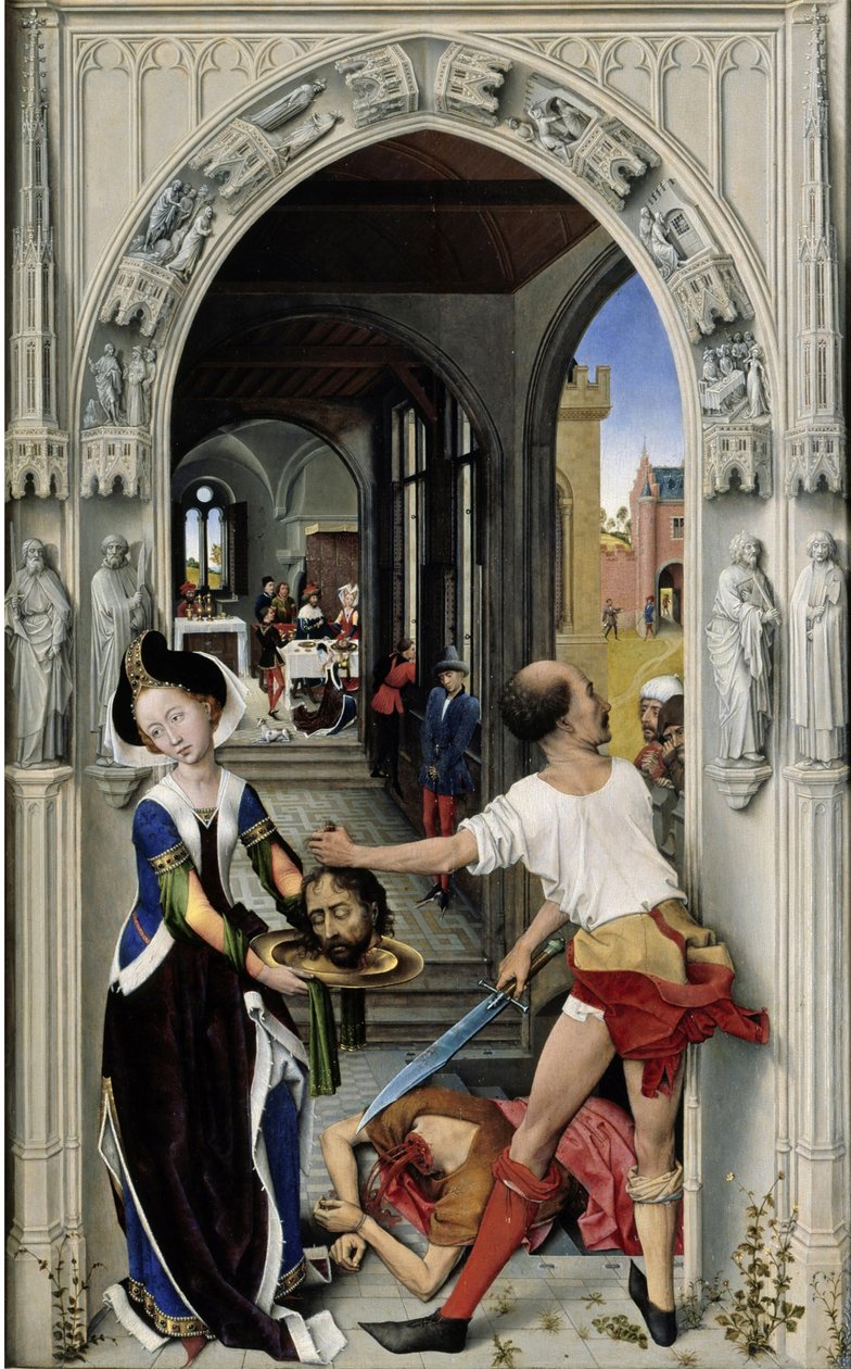 Halshuggingen av døperen Johannes Johannes-alteret, høyre panel, ca 1455 av Rogier van der Weyden