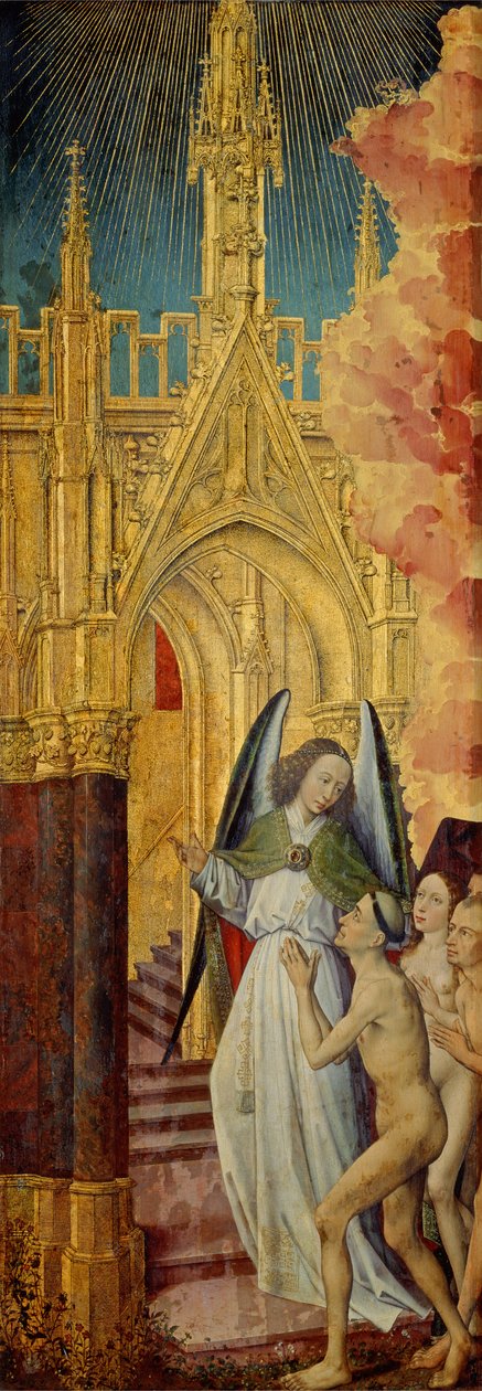 The Good being led to Heaven, detalj fra The Last Judgement, ca. 1451 (se 20546-50 og 21041) av Rogier van der Weyden