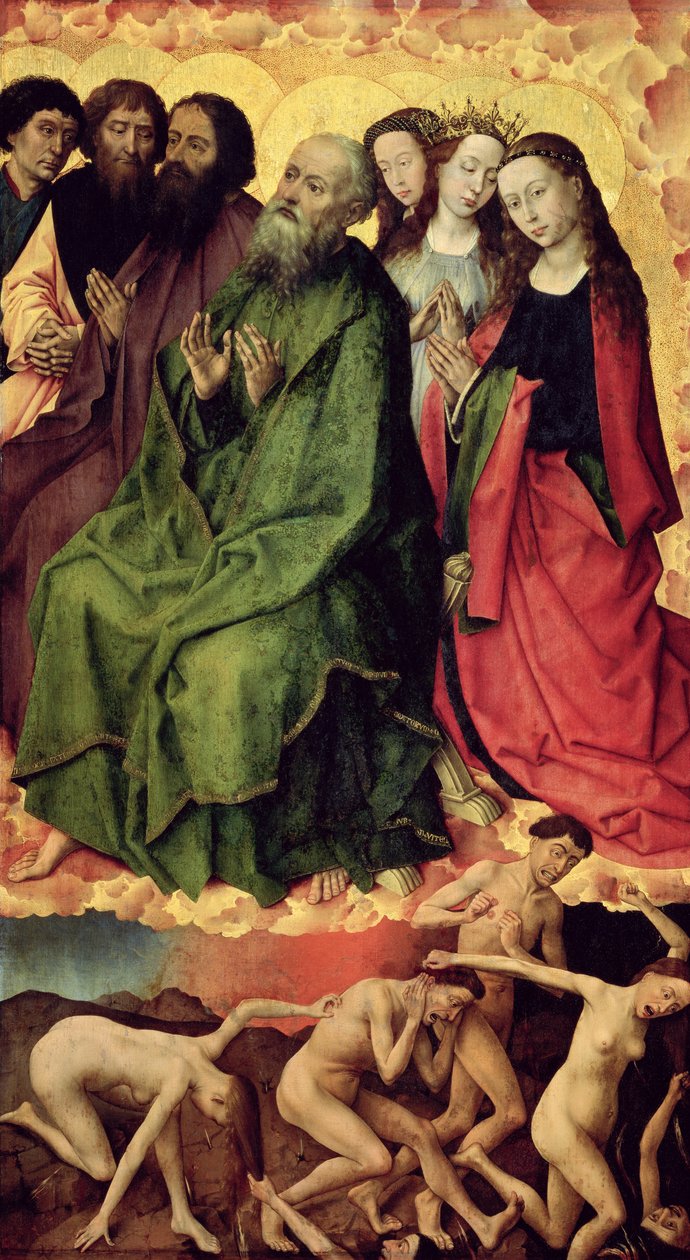 The Last Judgement, de fordømtes inngang til helvete, ca. 1445-50 (olje på panel) av Rogier van der Weyden