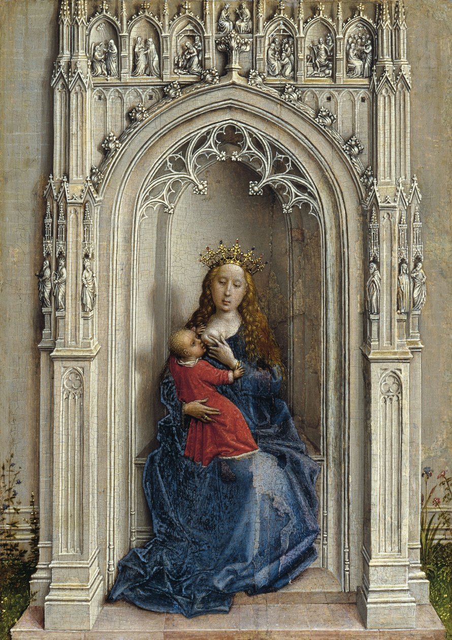 Jomfruen og barnet tronet, ca. 1433 av Rogier van der Weyden