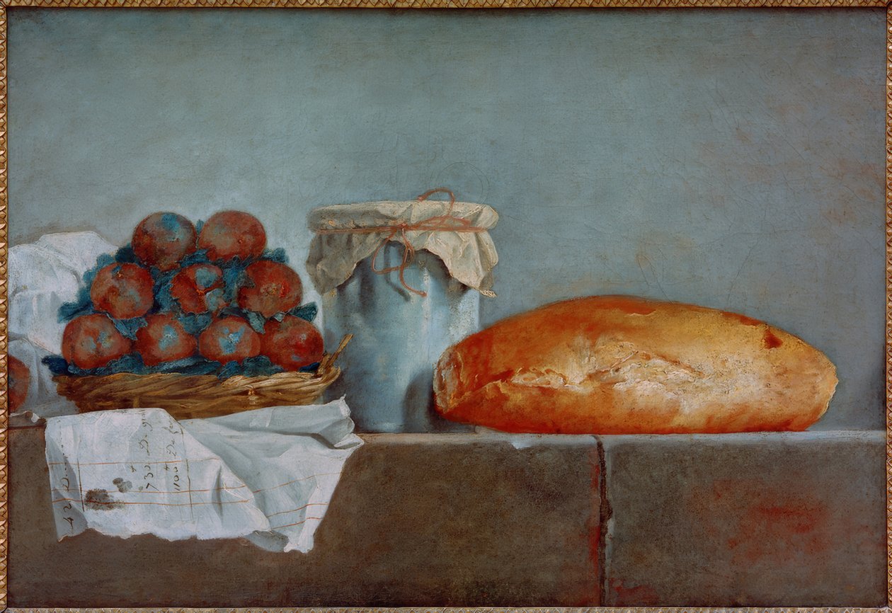 Fruktstilleben med brød av Roland Delaporte