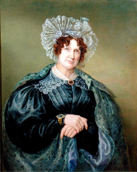 Portrett av fru Ellen Sharples (1769-1849) (olje på lerret) av Rolinda Sharples