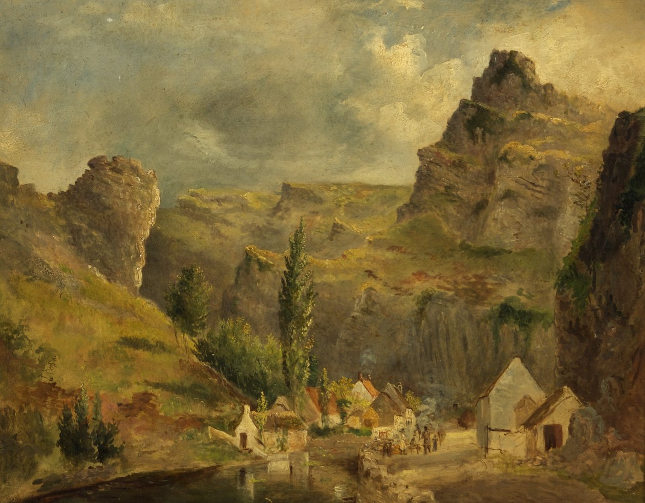 Studie for Picture of Cheddar, ca. 1830 (olje på kvernbrett) av Rolinda Sharples