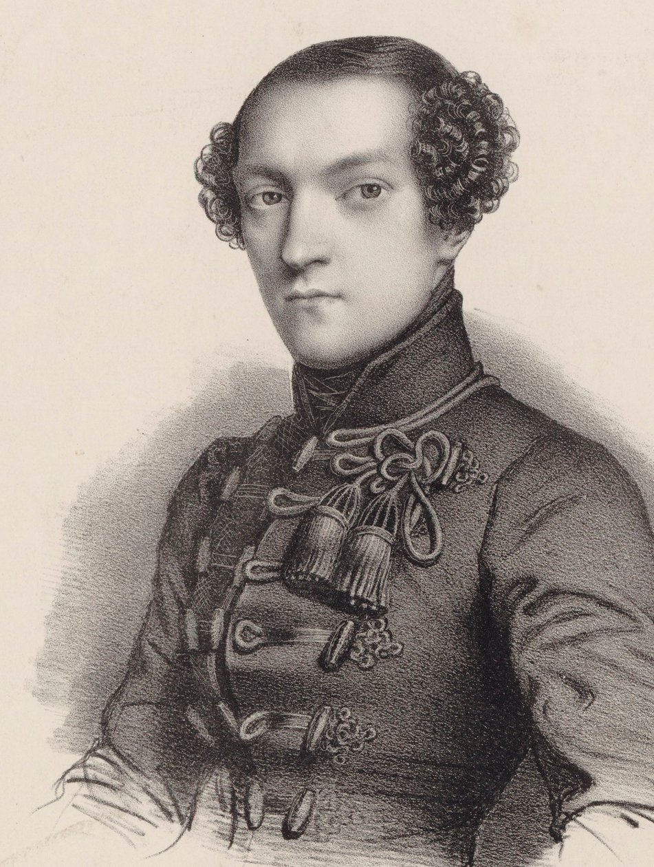 Portrett av pianisten og komponisten Antoine de Kontski 1817-1899. av Romain Cazes