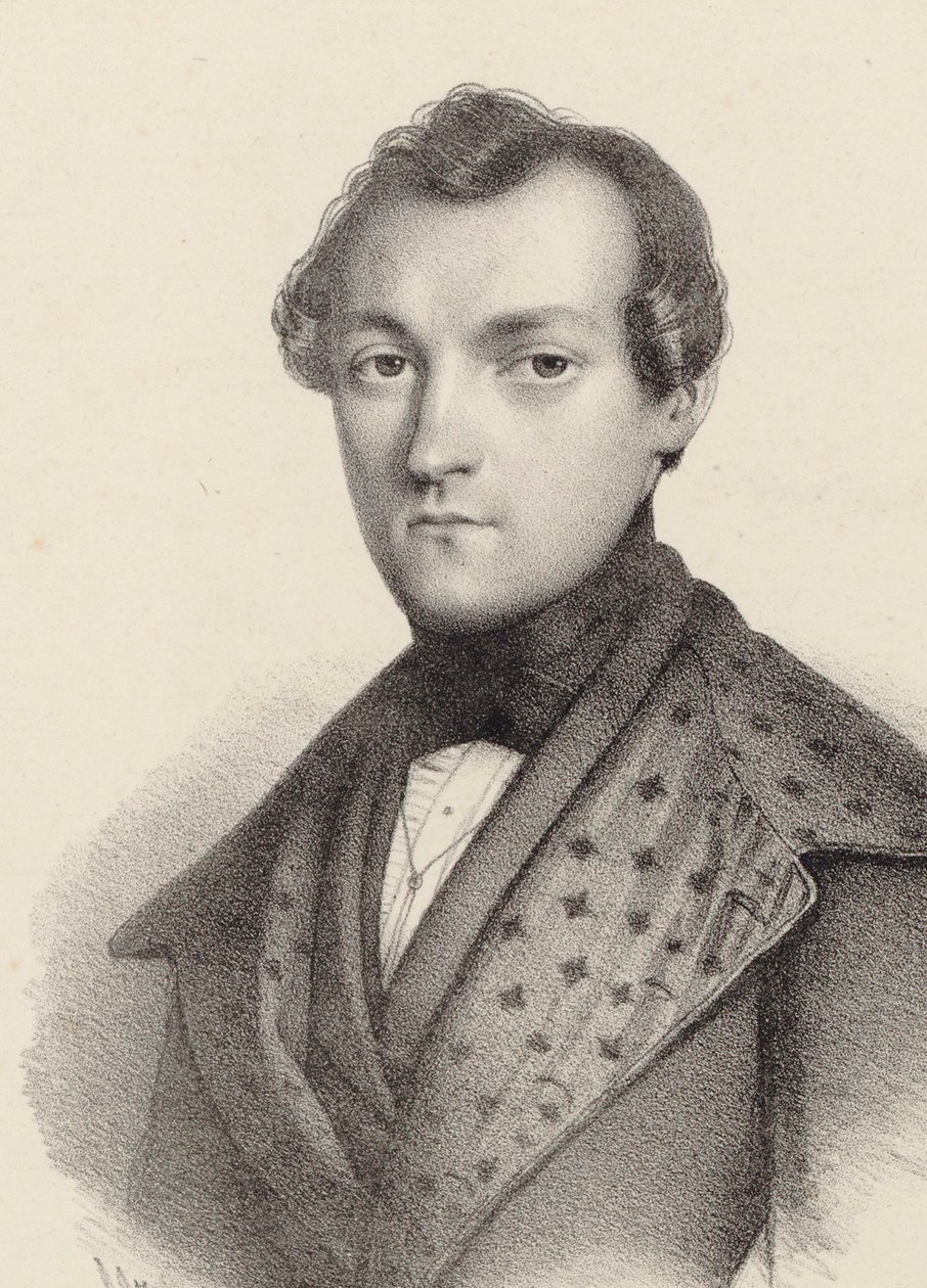Portrett av pianisten og komponisten Antoine de Kontski 1817-1899. av Romain Cazes