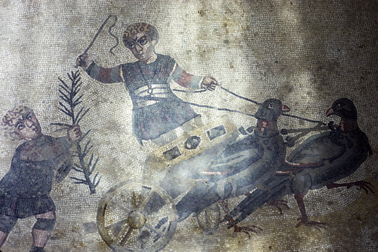 Fuglevogn (mosaikk) av Roman