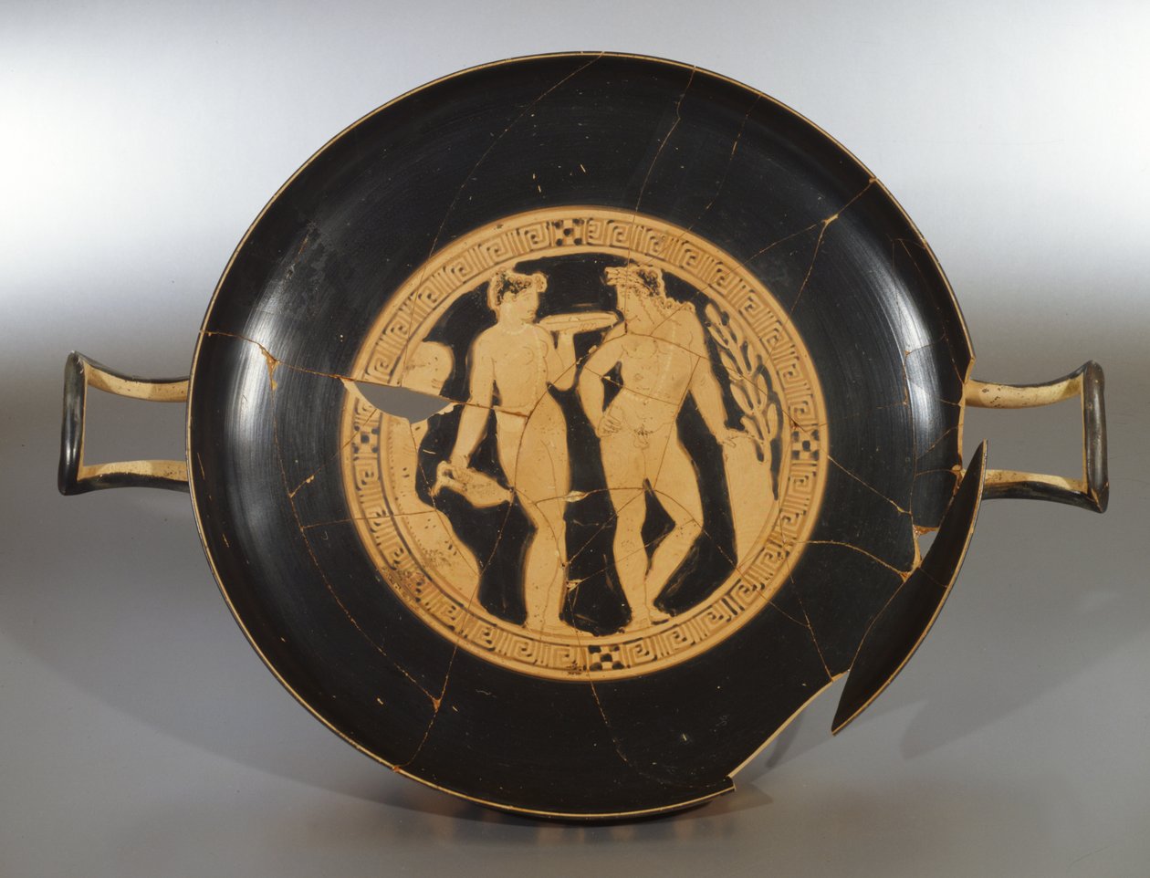 Fat med svart figur, fra graven til Poggio Sommavilla (keramikk) av Roman