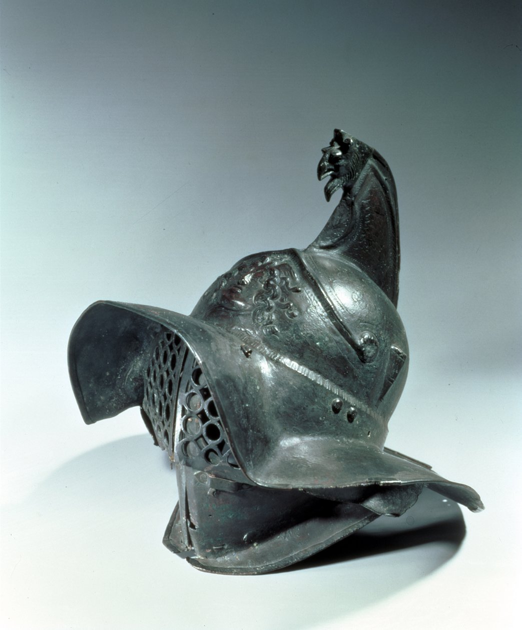 Bronsehjelm av thrakisk gladiator, romersk, 1. århundre e.Kr. (bronse) av Roman