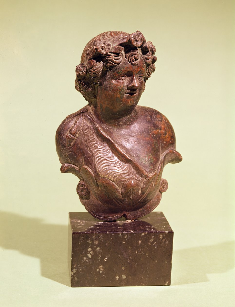 Byste av Bacchus, ornament fra en seng (bronse) av Roman