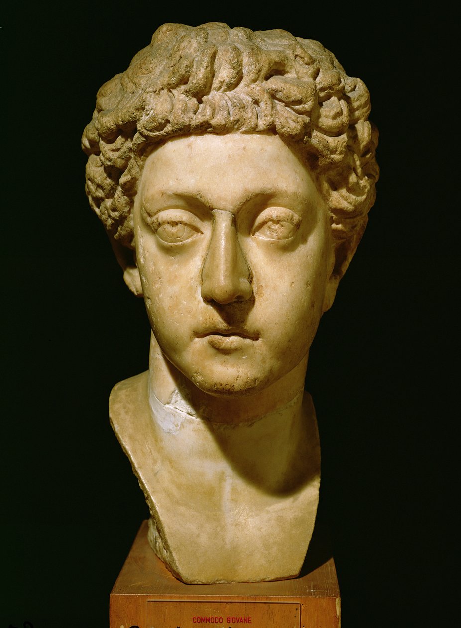 Byste av keiser Commodus (161–192 e.Kr.) (marmor) av Roman