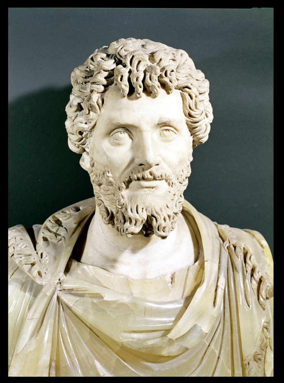 Byste av keiser Septimus Severus (145-211 e.Kr.) 2.-3. århundre av Roman