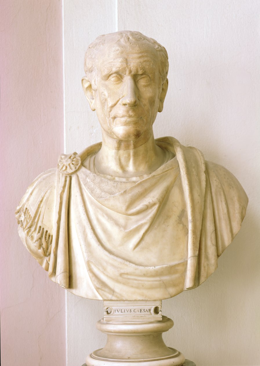 Byste av Julius Caesar (100–44 f.Kr.) (marmor) av Roman