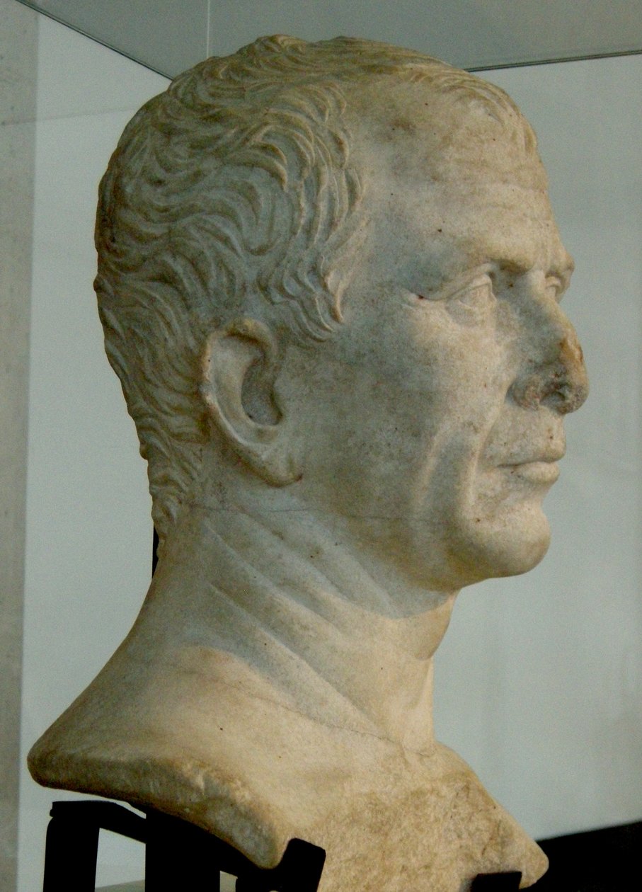Byste av Julius Caesar (marmor) av Roman
