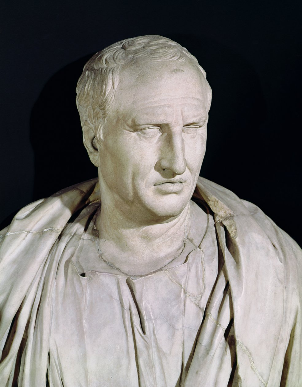 Byste av Marcus Tullius Cicero 106–43 f.Kr. marmordetalj fra 168173 av Roman