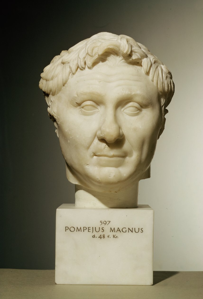 Byste av Pompeius (106-48 f.Kr.) ca. 60 f.Kr. (marmor) av Roman