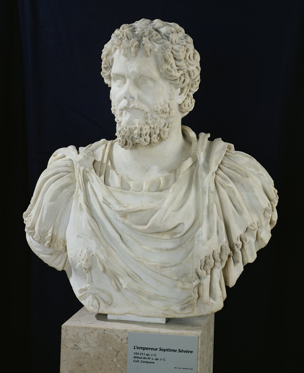 Byste av Septimus Severus (145-211) (marmor) av Roman