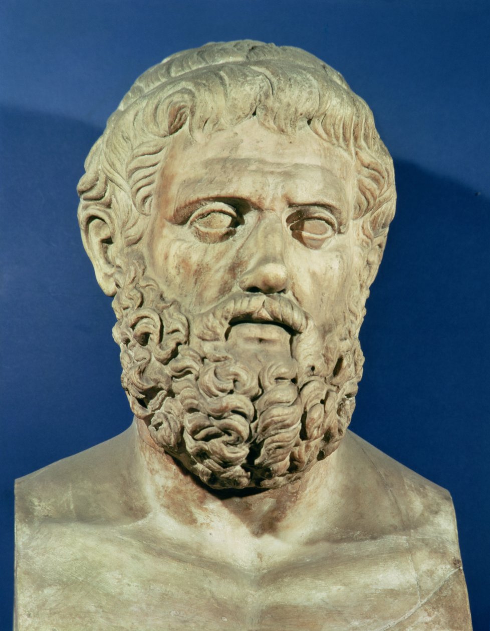 Byste av Sofokles (496–406 f.Kr.) (marmor) av Roman