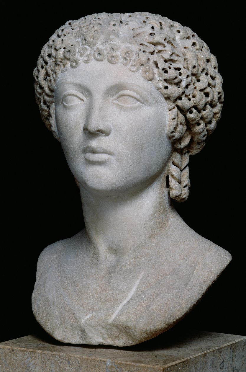 Byste av en romersk kvinne, muligens Poppaea Augusta, AD 55-60 (marmor) av Roman