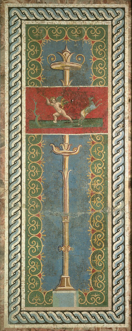 Kandelaber med dekorativt motiv (mosaikk) av Roman