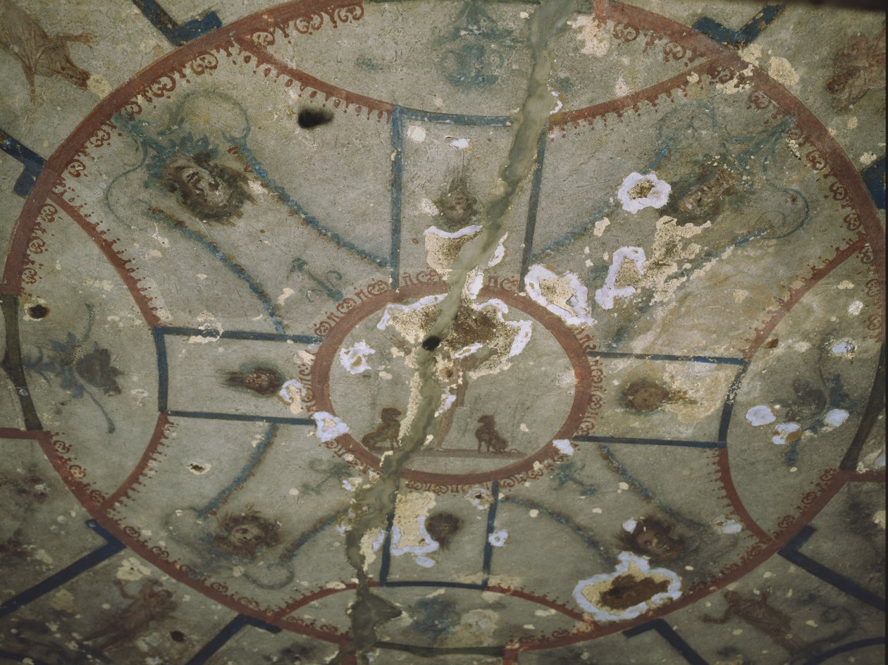 Taket i kapellet til den gode hyrde, Catacombs San Callisto, Roma av Roman