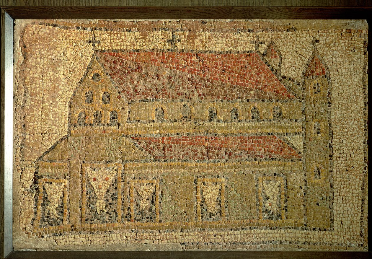 Kristen basilika, mosaikk fortau, romertid, 2. halvdel av 500-tallet e.Kr. (marmor, kalkstein, sandstein og keramikk) av Roman