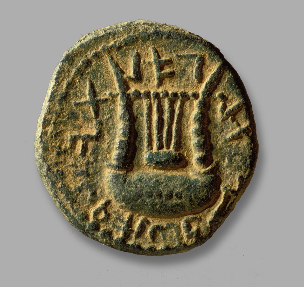 Mynt til minne om Bar-Kokhba-opprøret mot romerne, 132-133 (bronse) av Roman