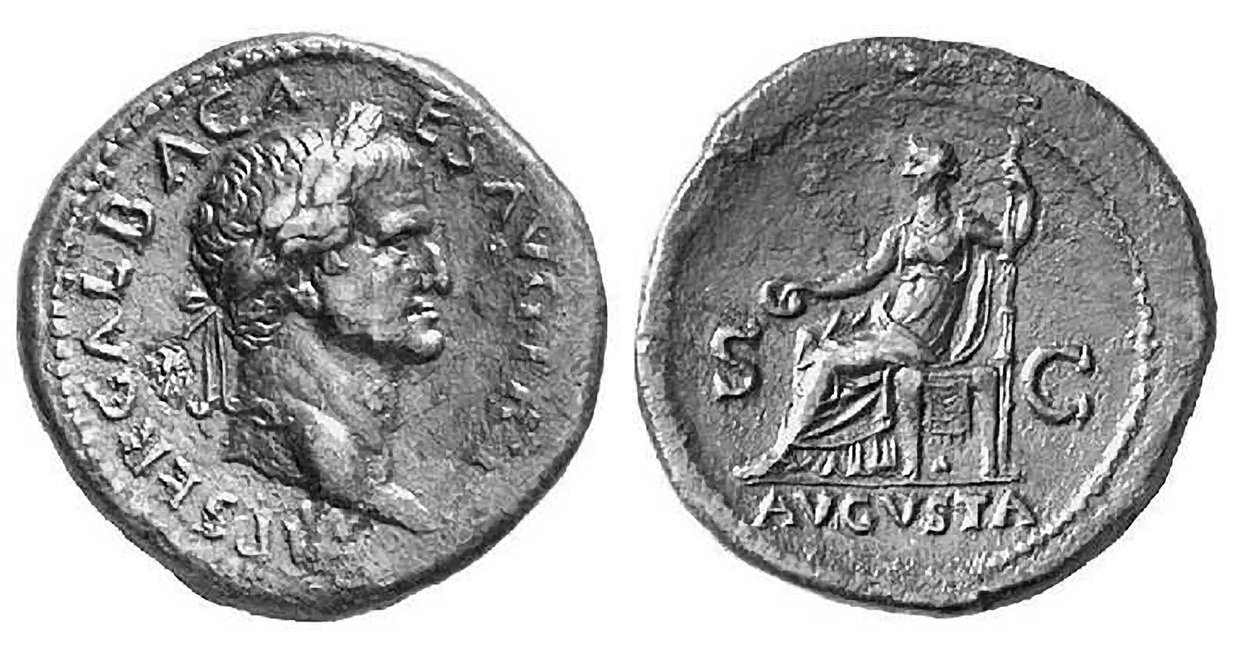 Mynt av romersk keiser Galba, 68–69 e.Kr. (metall) av Roman