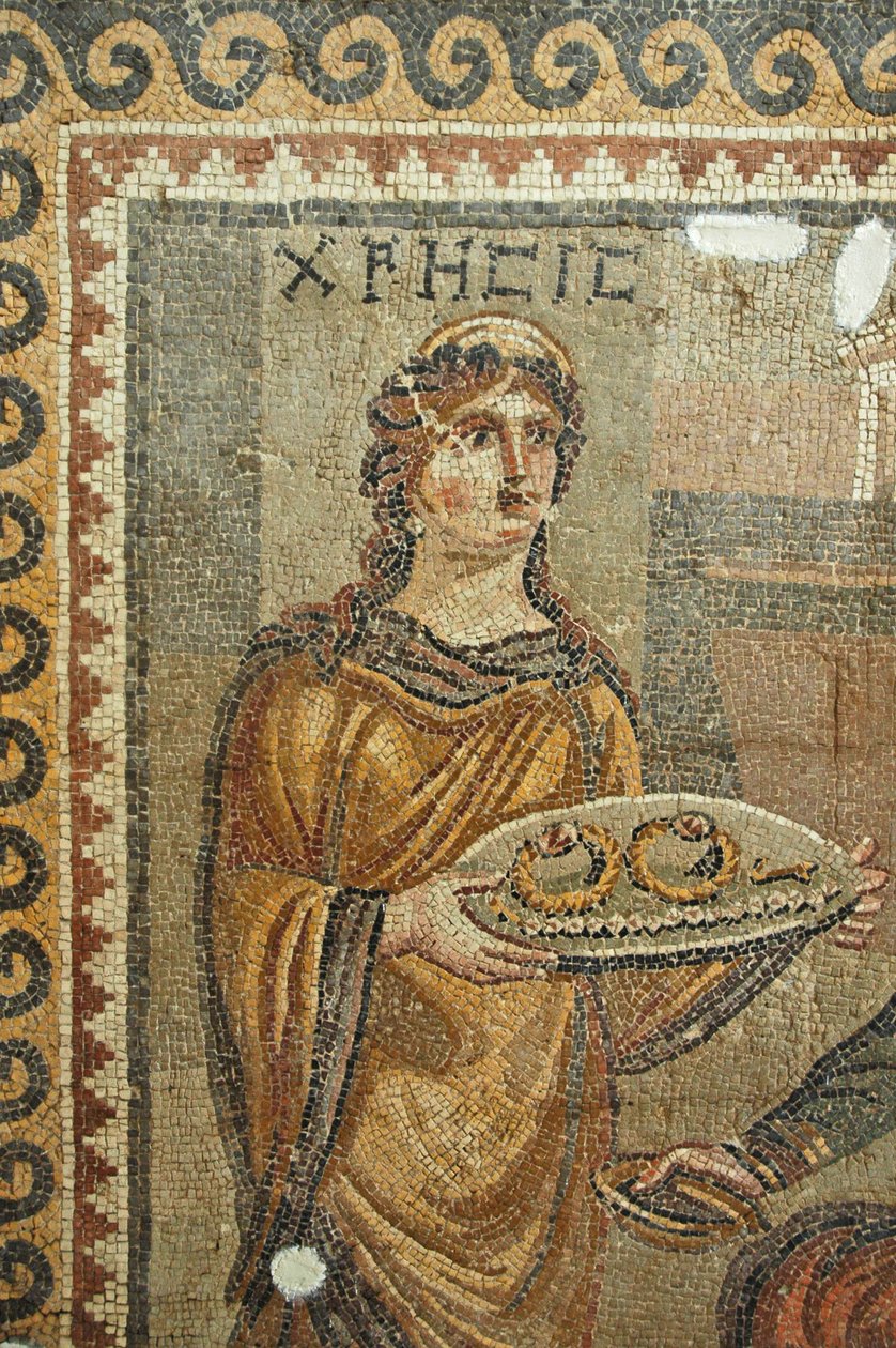 Detalj av mosaikken til Chresis, fra Daphne mosaikk av Roman