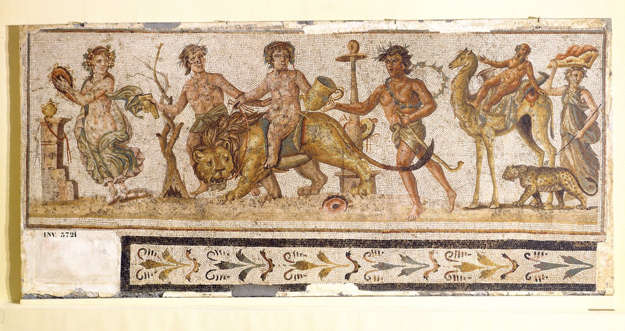 Dionysisk prosesjon, fra El-Jem (Thysdrus) (mosaikk) av Roman