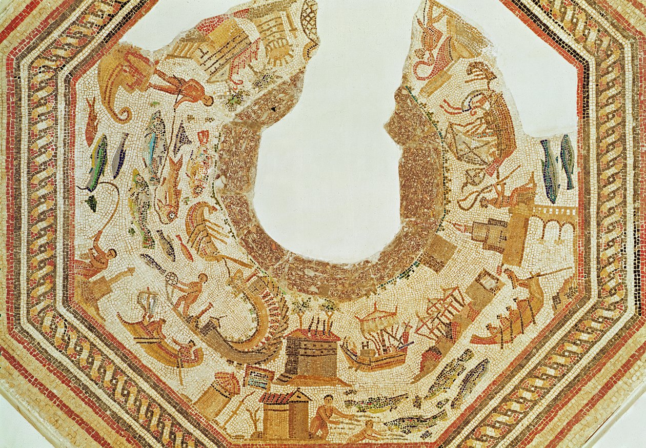 Fisk, fra Vega Baja (mosaikk) (for detaljer se 316398) av Roman