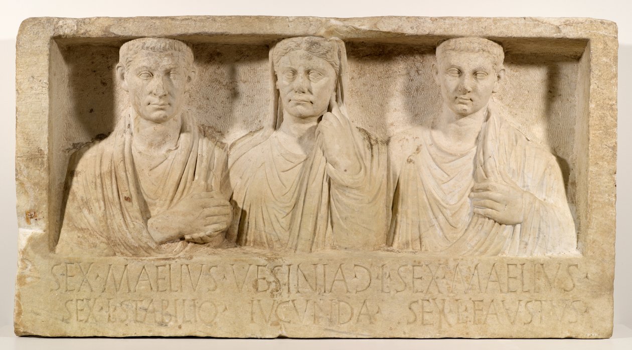Begravelsesmonument for Sextus Maelius Stabilio, Vesinia Iucunda og Sextus Maelius Faustus av Roman